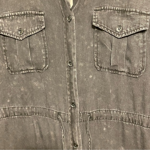 For The Republic Black Lyocell  Long Sleeved Shirt Dress size Large - Picture 4 of 15